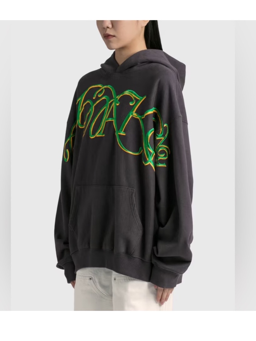 Awake NY Script Hoodie Grey Small